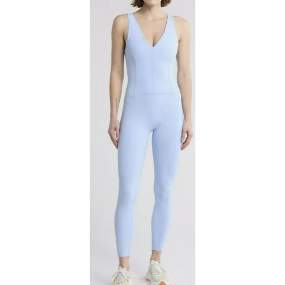 Free People Never Better Strappy Back One Piece Workout Jumpsuit Medium NEW